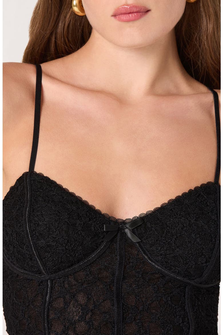 Lace Bustier Crop Camisole, Alternate, color, BLACK