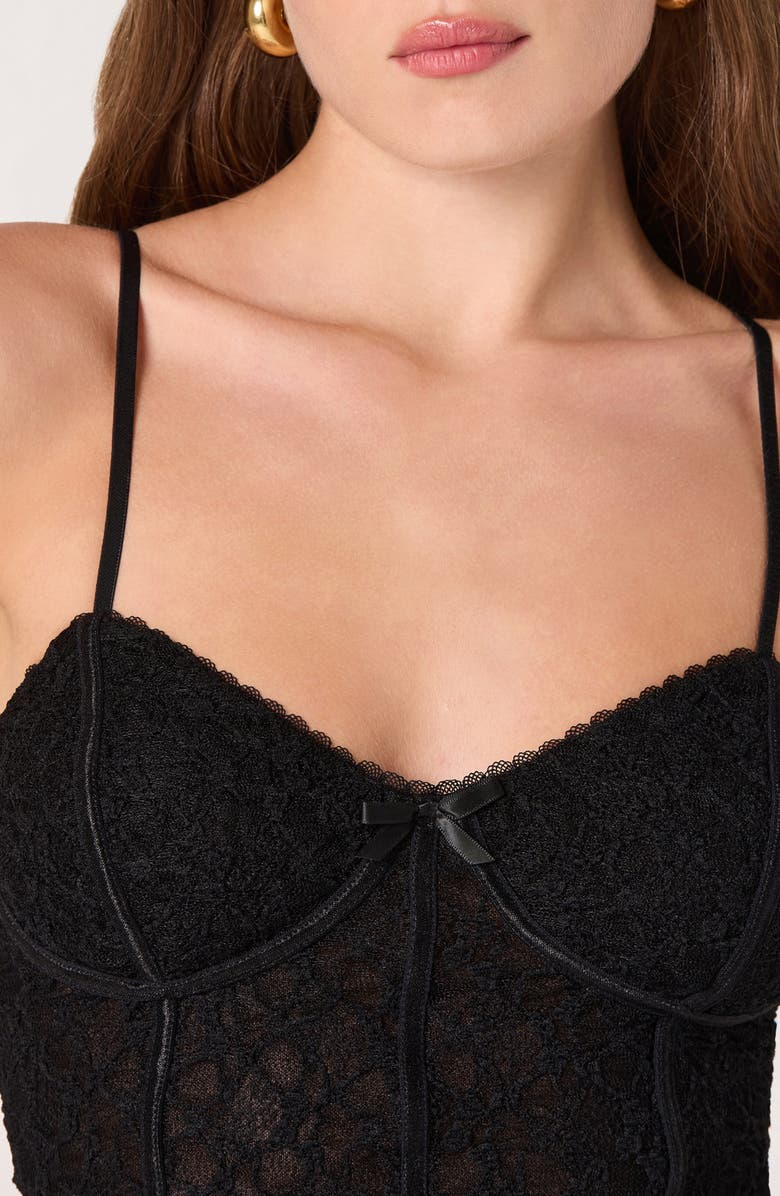ASTR the Label Lace Bustier Crop Camisole, Alternate, color, Black