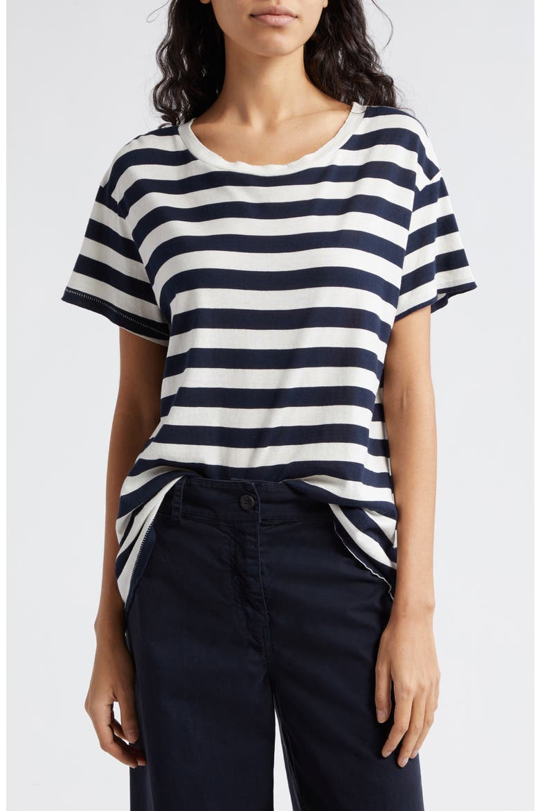 Brady Stripe Cotton T-Shirt, Main, color, DARK NAVY STRIPE