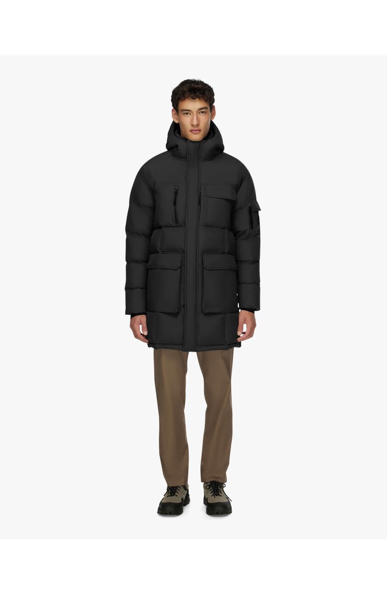 Quartz Co. COMPASS | Hooded Recycled Down Winter Jacket, Alternate, color, Black