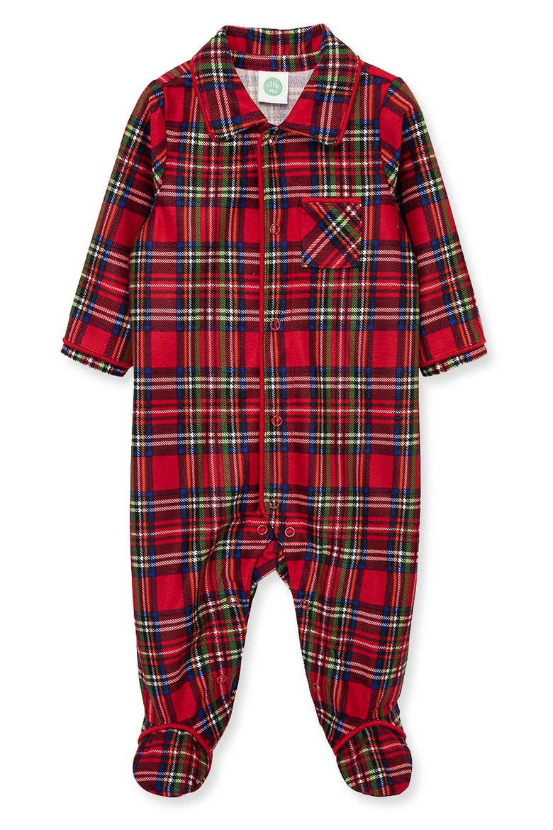 Kids' Plaid Notch Collar Footie, Main, color, PLAID