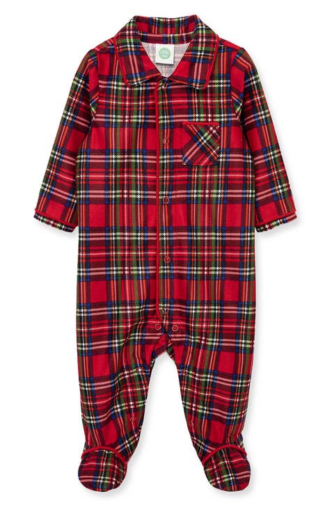 Plaid Notch Collar Footie