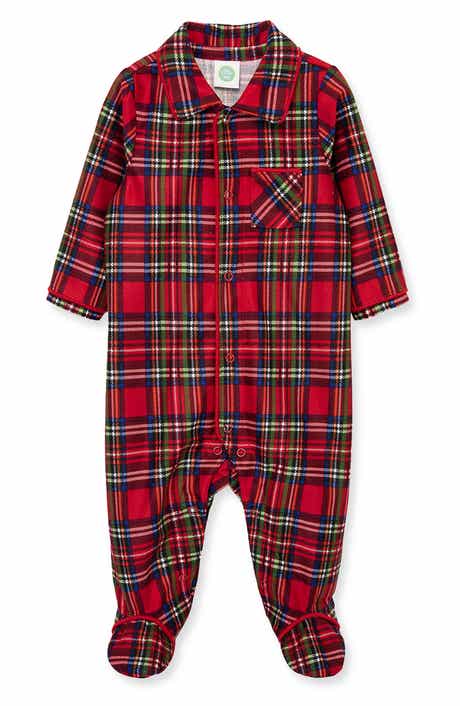 Kids' Plaid Notch Collar Footie