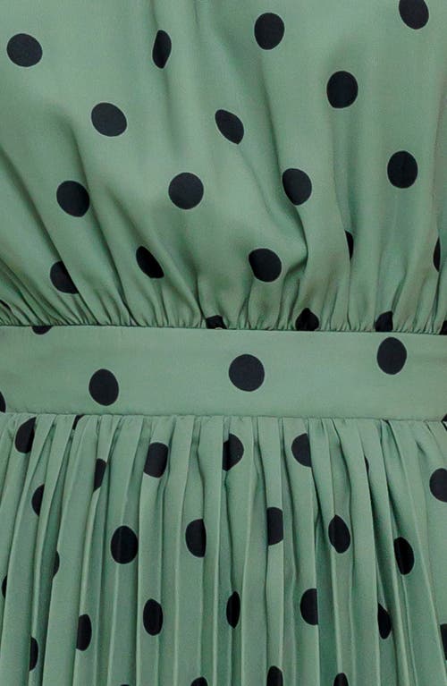 Flying Tomato Polka Dot Halter Maxi Dress In Green