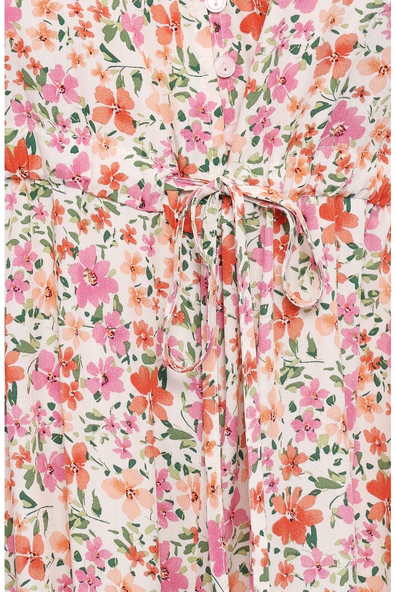 Kelda Floral Print Wide Leg Jumpsuit, Alternate, color, BEIGE