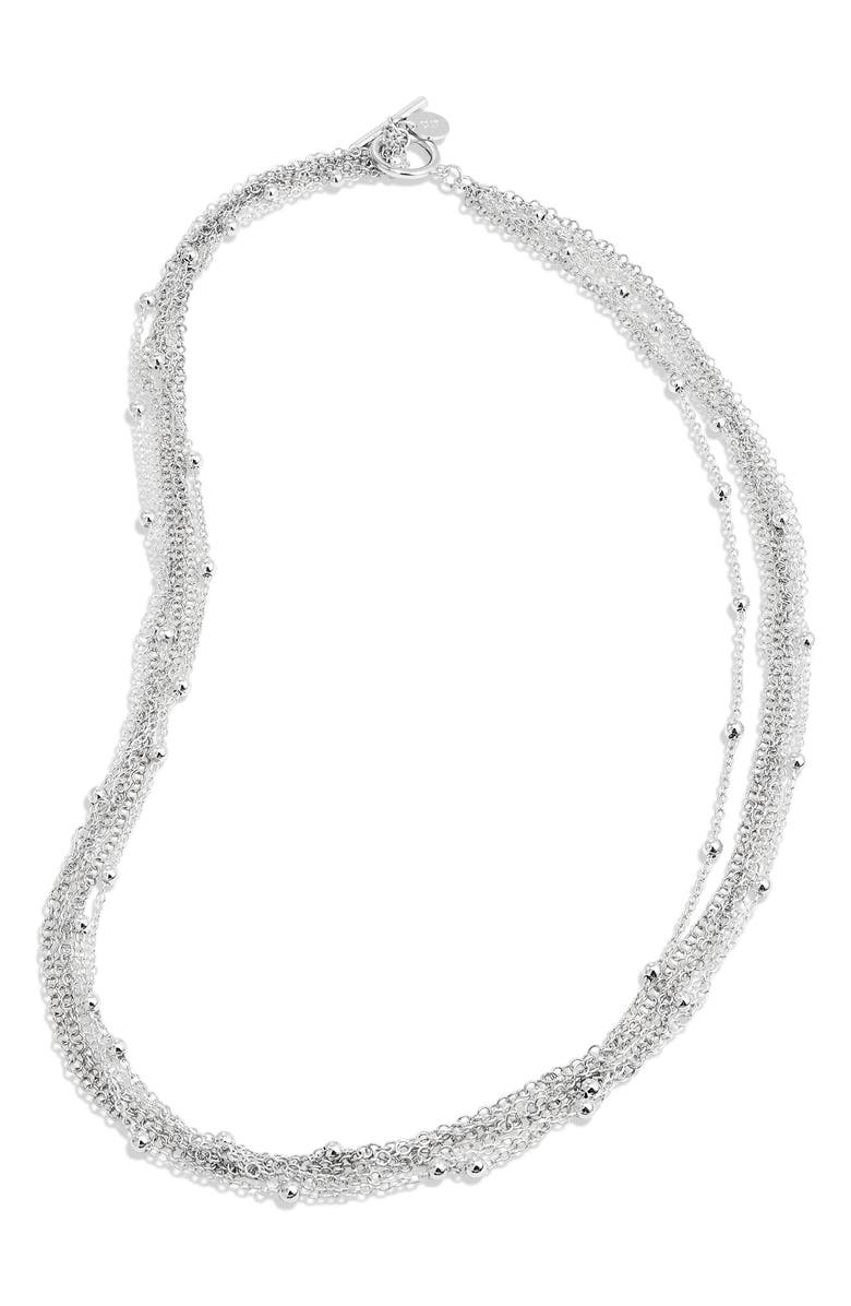 SAVVY CIE JEWELS Rhodium Plated Multi-Strand Toggle Necklace, Main, color, White