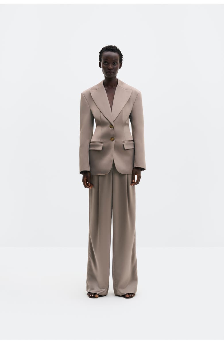 Malina Sarah Wide-Leg Satin Pants, Alternate, color, Graphite