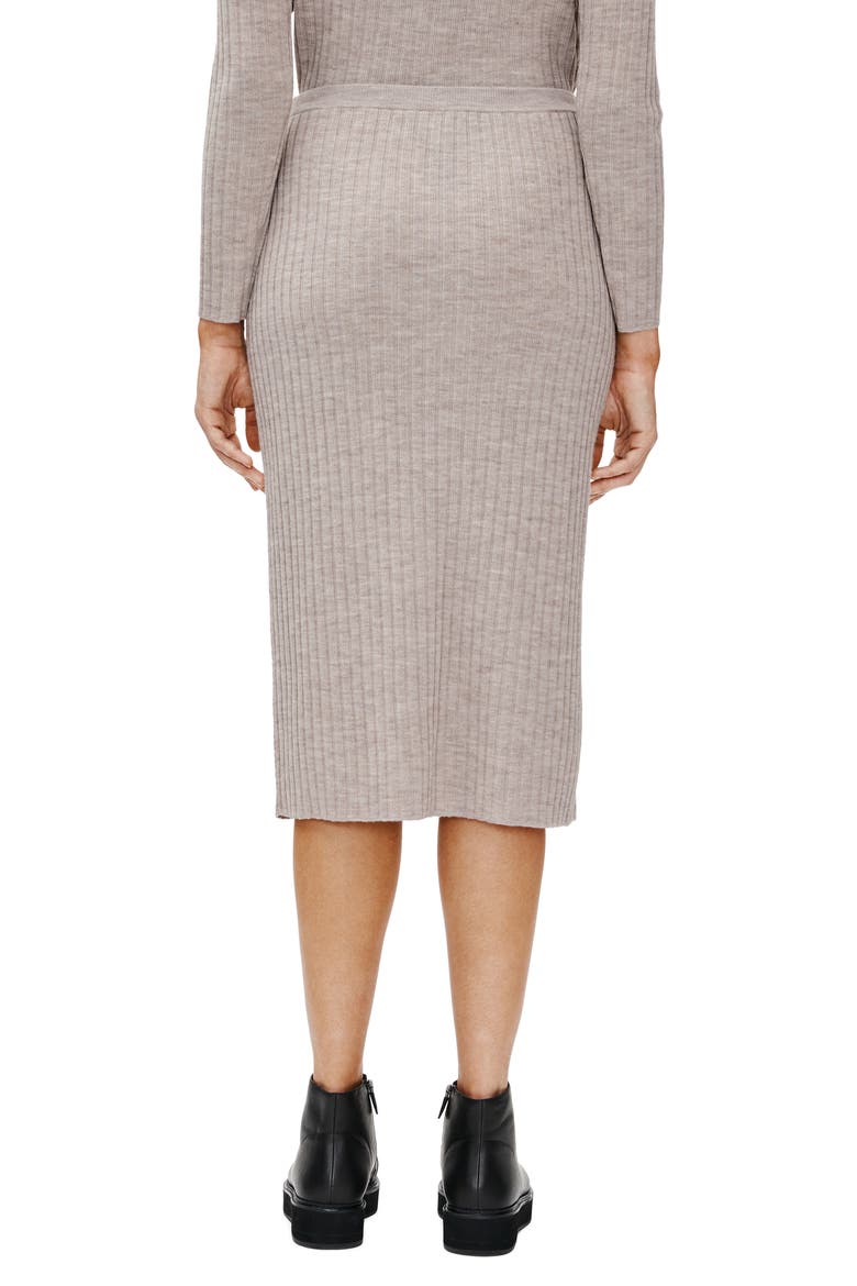 Merino Wool Ribbed Pencil Skirt, Alternate, color, MPOAT