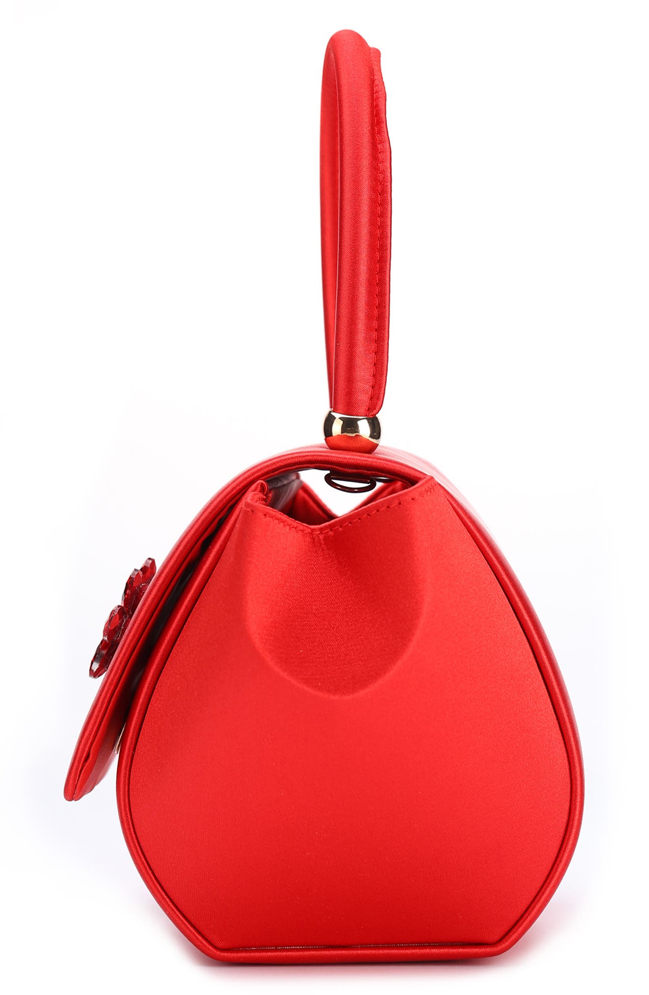 Liz Satin Handbag, Alternate, color, RED