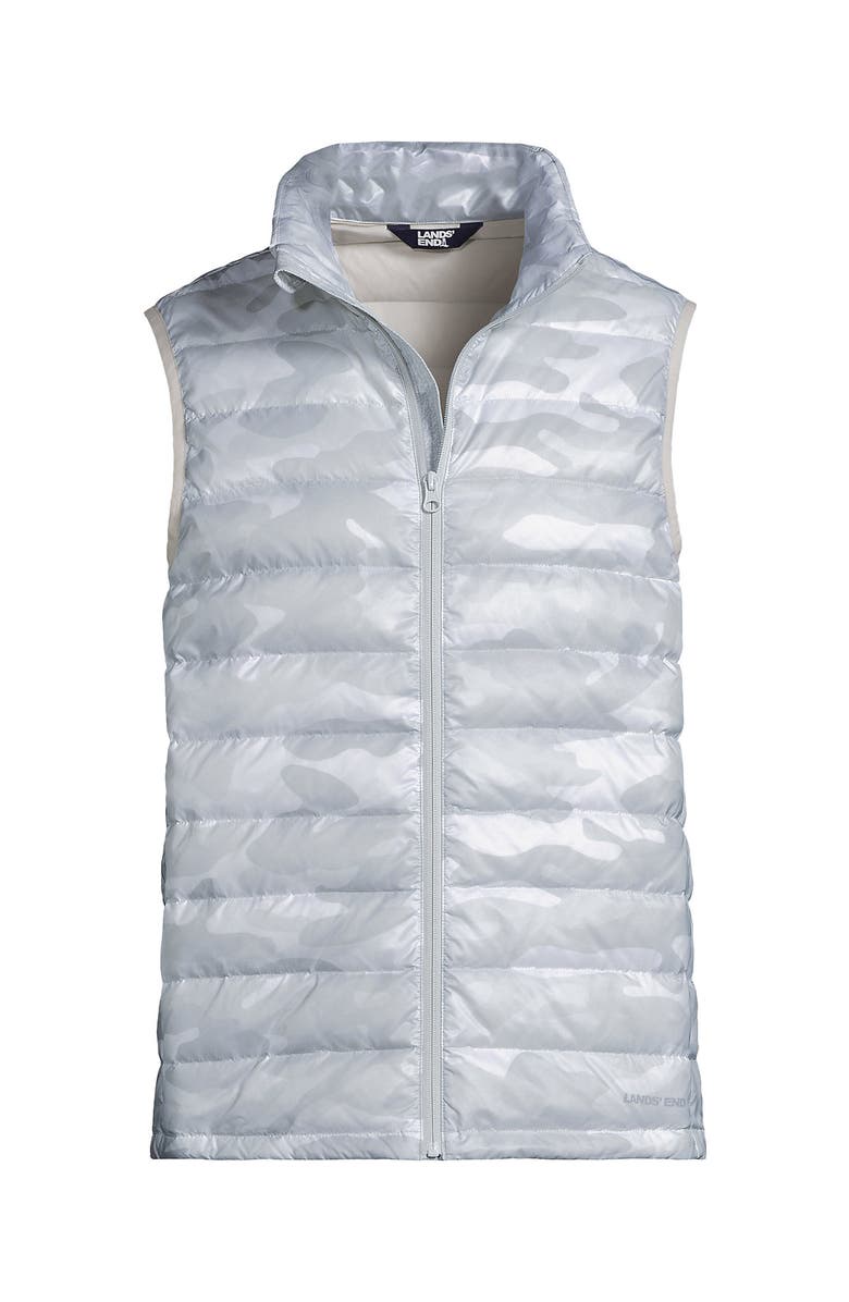 Lands' End Wanderweight Ultralight Packable Down Vest, Alternate, color, Mist Camo