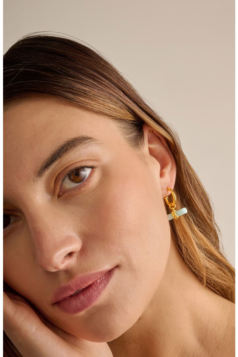 Azura T-Bar Hoop Earrings, Alternate, color, Gold