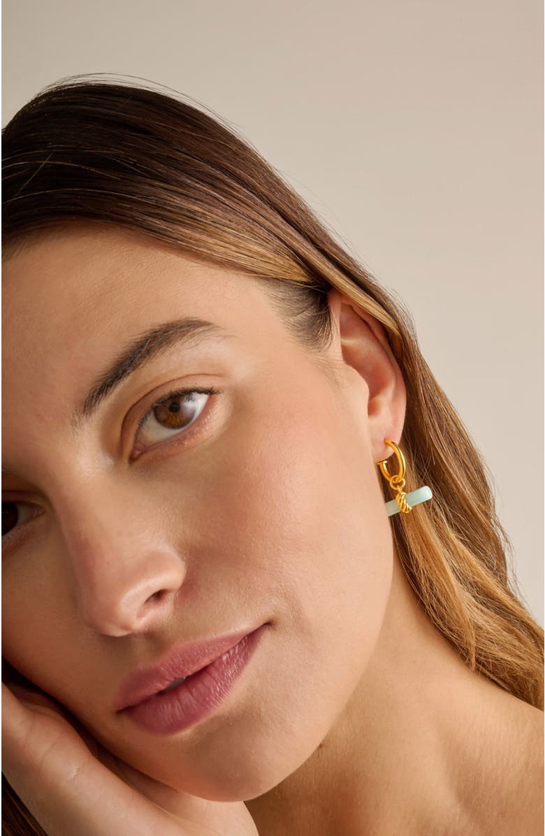 Katie Loxton Azura T-Bar Hoop Earrings, Alternate, color, Gold Coated