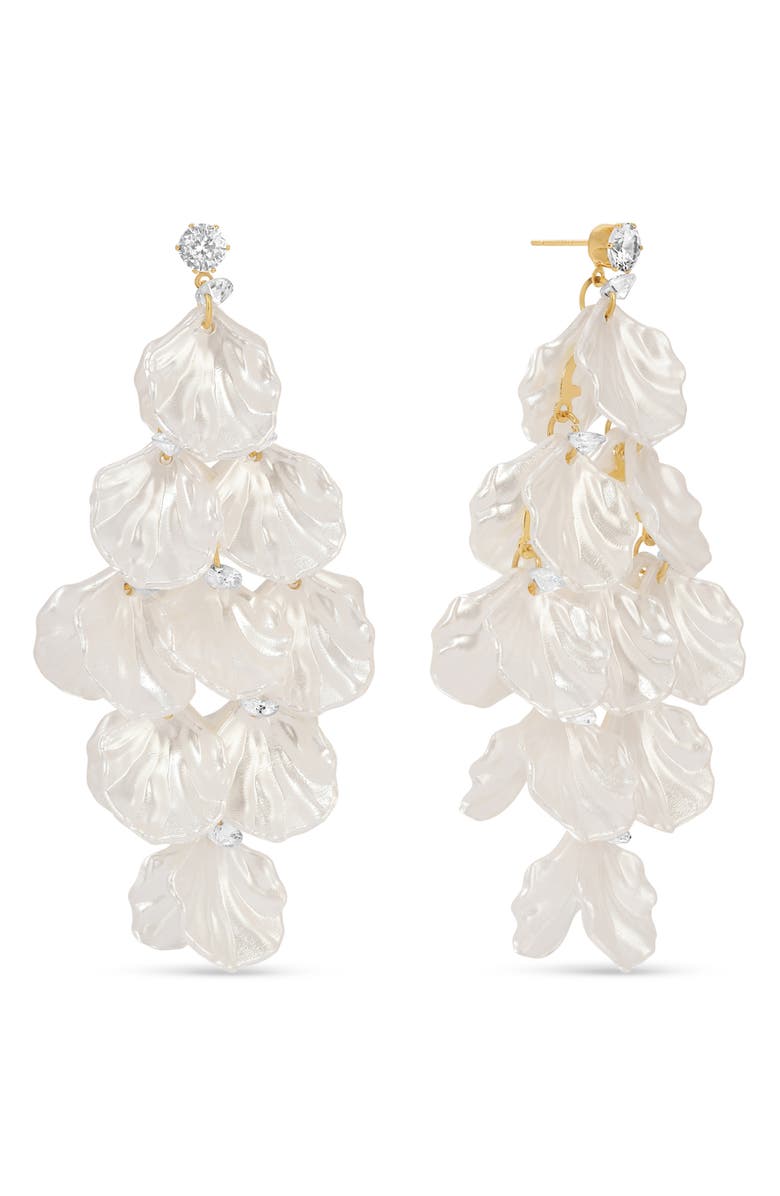 EYE CANDY LOS ANGELES Leizu Shell Drop Earrings, Main, color, Gold