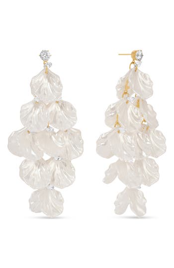 Eye Candy Los Angeles Leizu Shell Drop Earrings In Gold