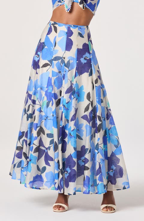 Kaley Floral Paneled Maxi Skirt