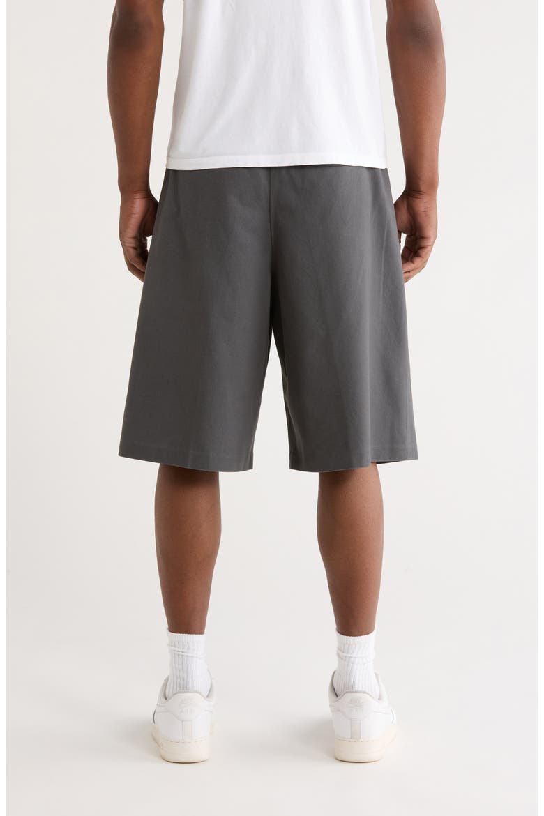 Pleat Front Relaxed Fit Drawstring Cotton Twill Shorts, Alternate, color, IRON GREY