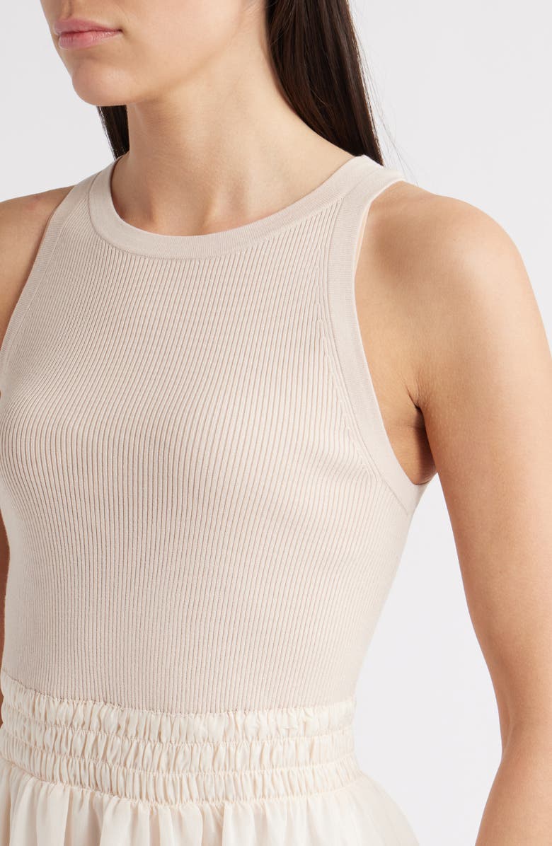 AllSaints Zenia Sleeveless Asymmetric Hem Dress, Alternate, color, Almond White