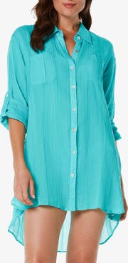 HELEN JON Camp Shirt Cover-Up