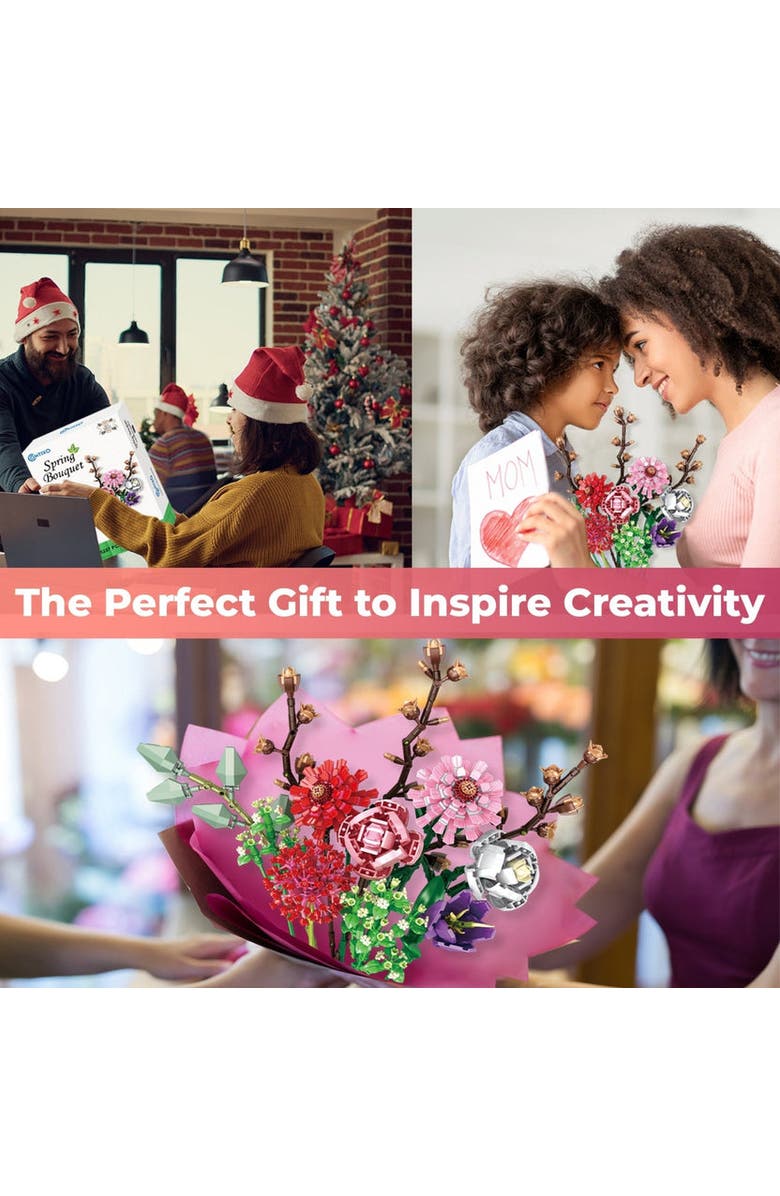 CONTIXO Spring Bouquet Floral Building Block Set, Alternate, color, Multi Color Spring