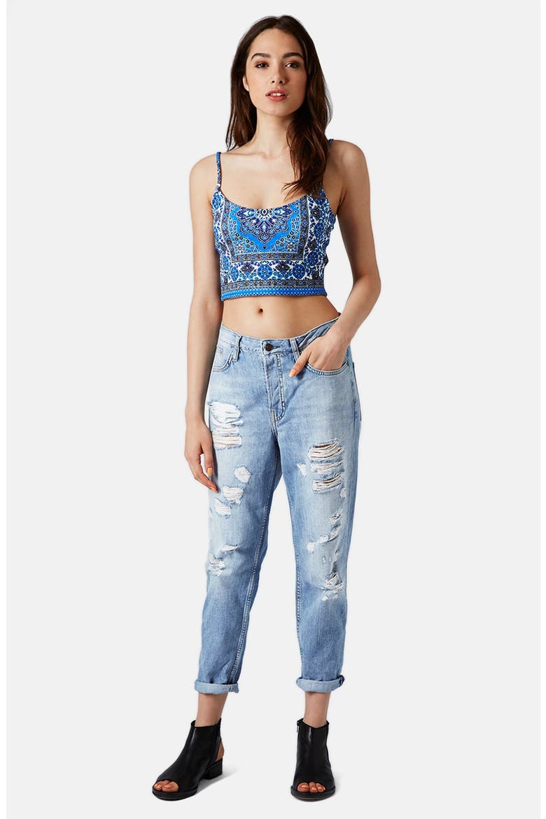 'Hayden' Destroyed Boyfriend Jeans, Alternate, color, LIGHT DENIM