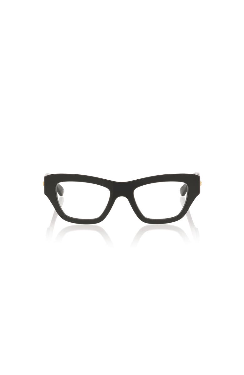 Bottega Veneta 49mm Rectangle optical glasses, Alternate, color, Black
