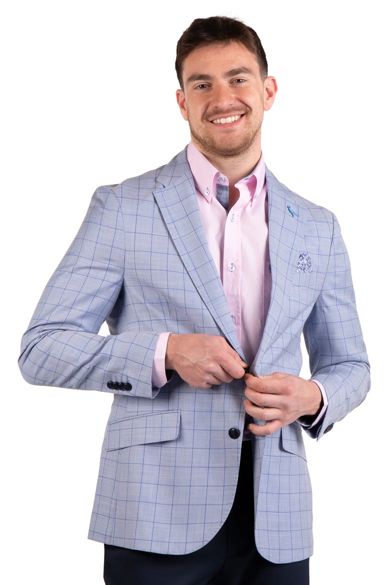 Mini Windowpane Sport Coat, Alternate, color, LIGHT BLUE