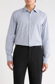 Jack Victor Edward Microcheck Cotton Button-Up Shirt