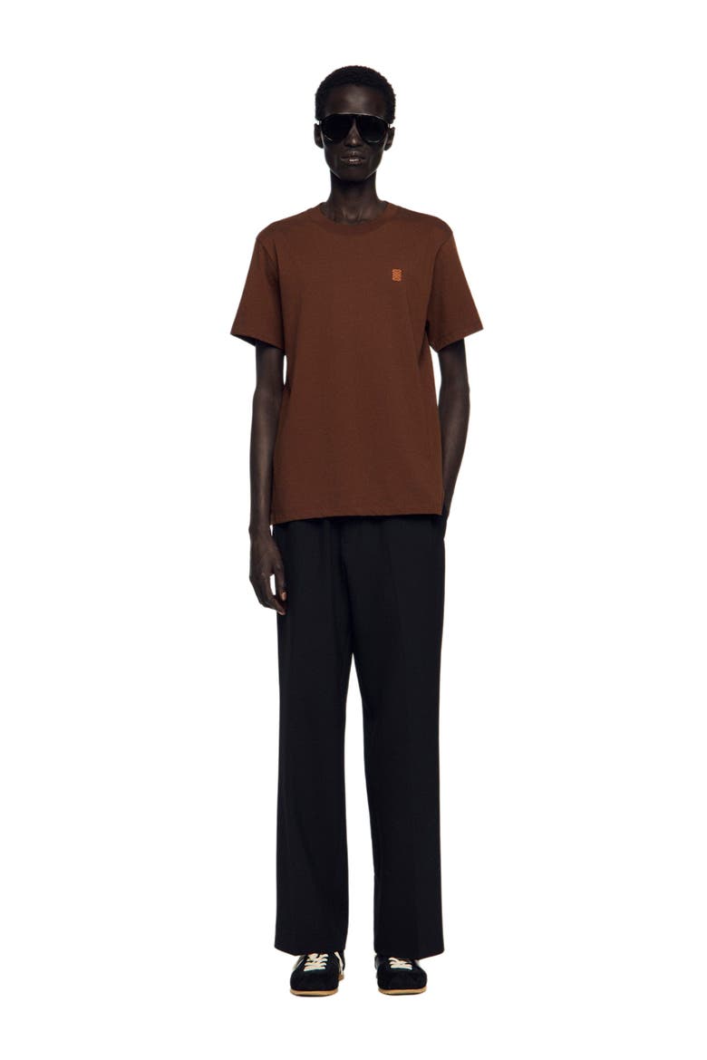Leather logo T-shirt, Alternate, color, Ginger bread