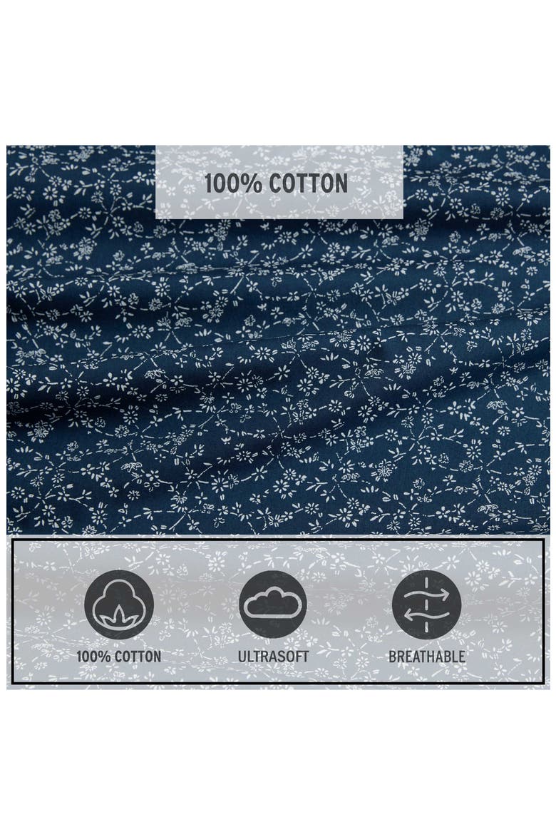 Cotton Percale Sheet Set, Alternate, color, DARK BLUE