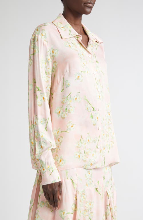 Emilia Wickstead Hick Lillies Print Long Sleeve Button-up Shirt
