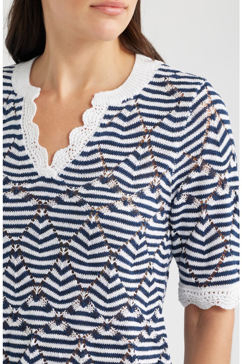 Coastline Open Stitch Sweater, Alternate, color, INDIGO MULTI