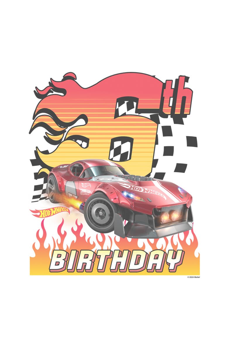 Hot Wheels Men's Hot Wheels GT Scorcher 6th Birthday Graphic T-Shirt, Alternate, color, White