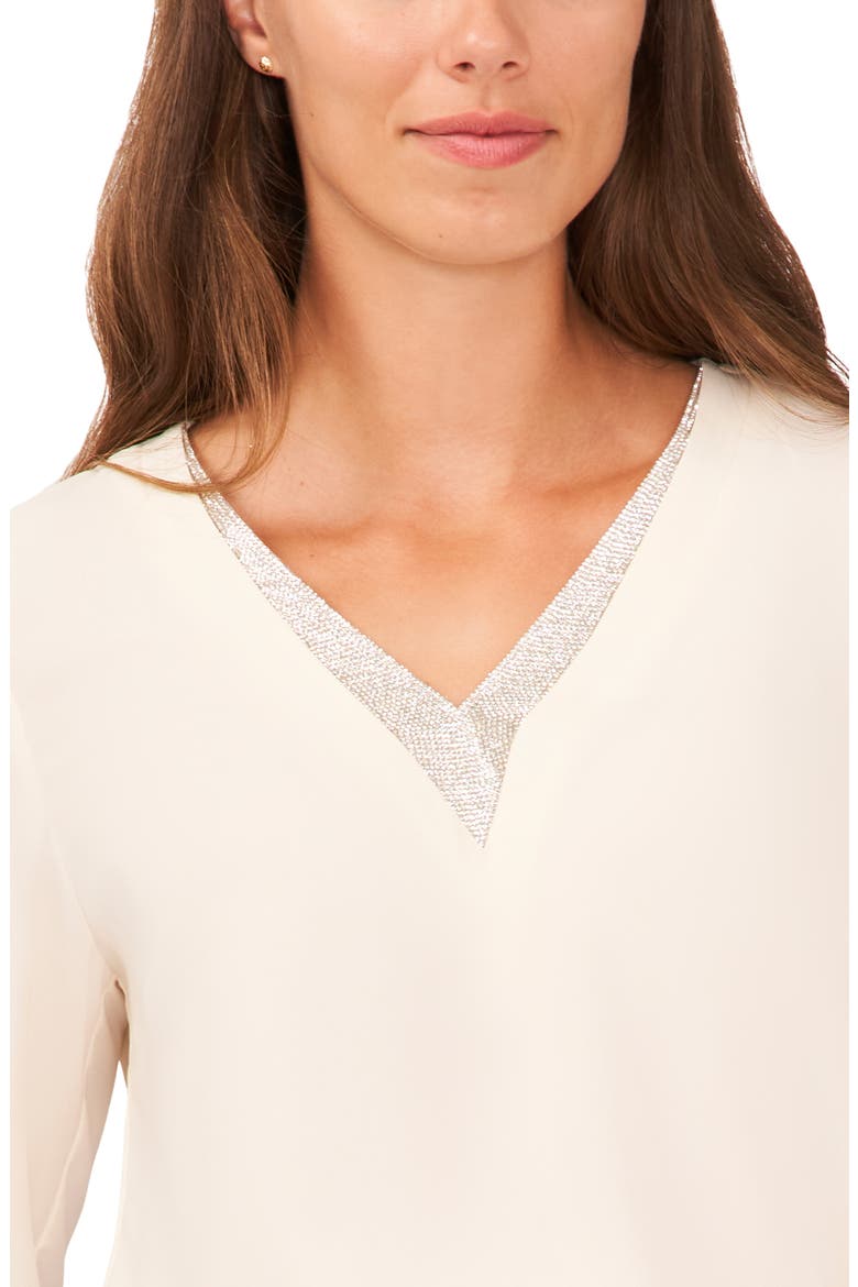 Rhinestone V-Neck Top, Alternate, color, ANTIQUE WHITE