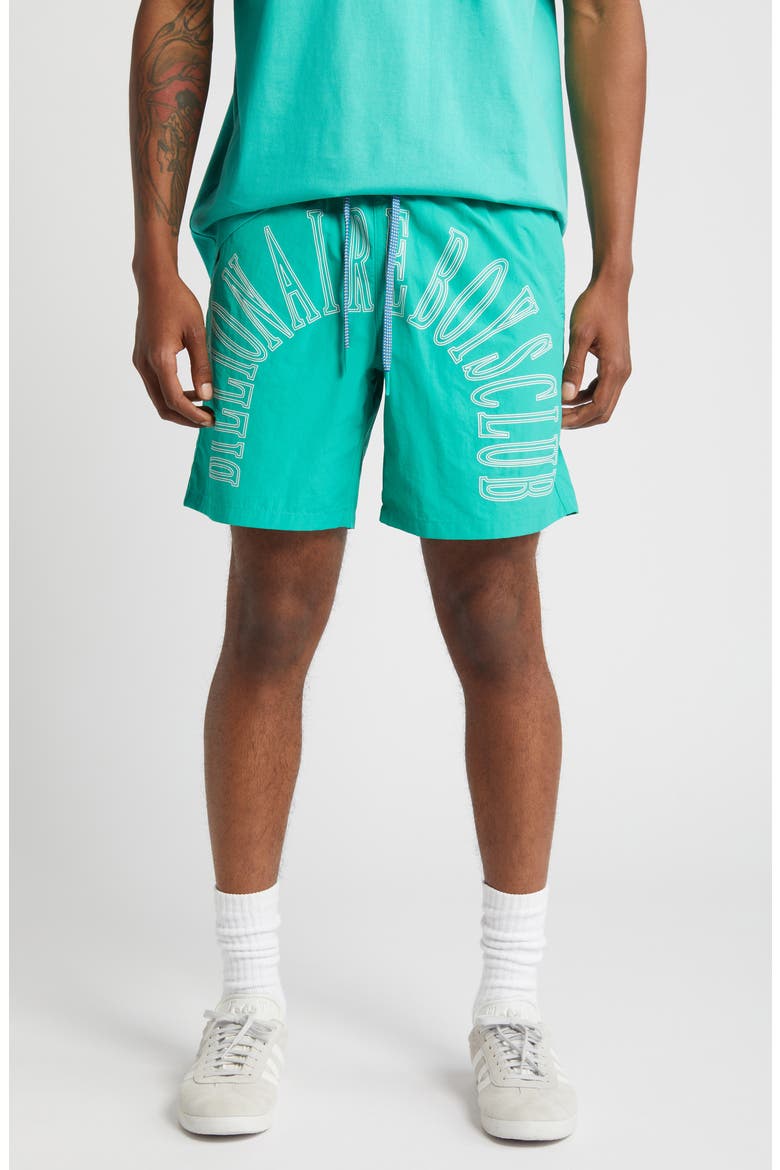 Sunrise Drawstring Nylon Shorts, Main, color, SEA GREEN