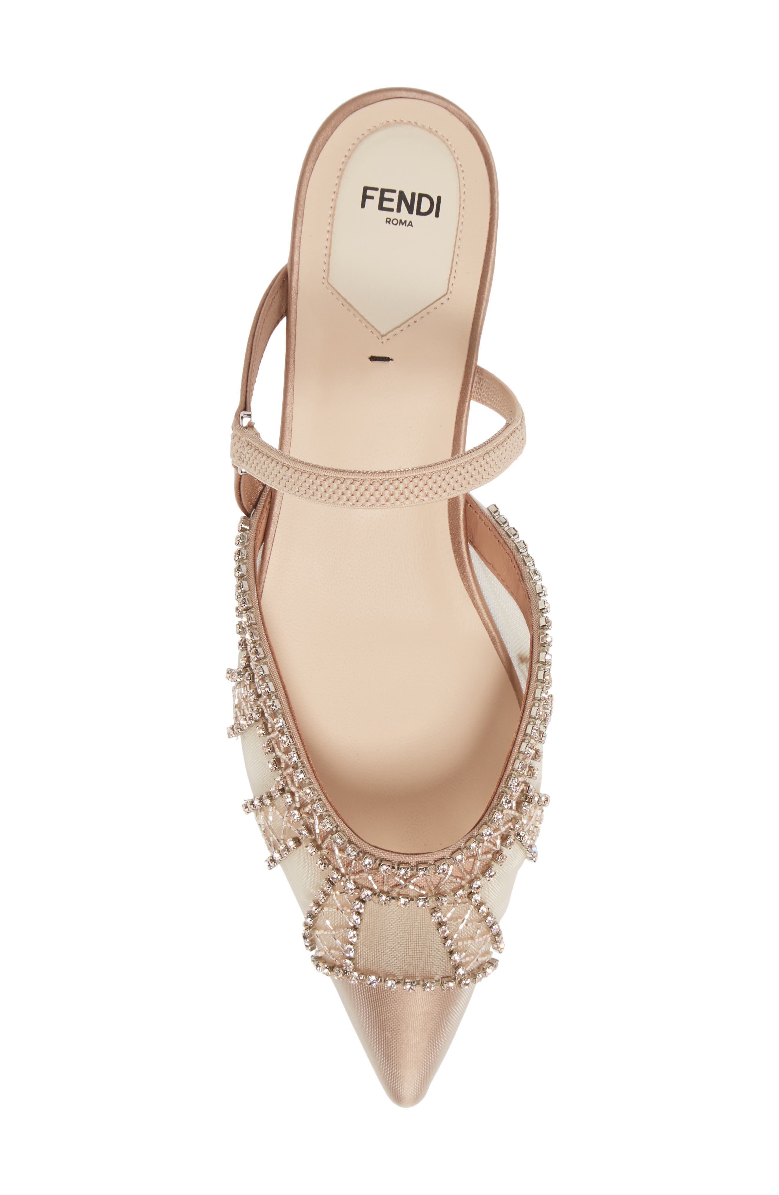 Fendi Colibri Crystal Embellished Mule, Alternate, color, 