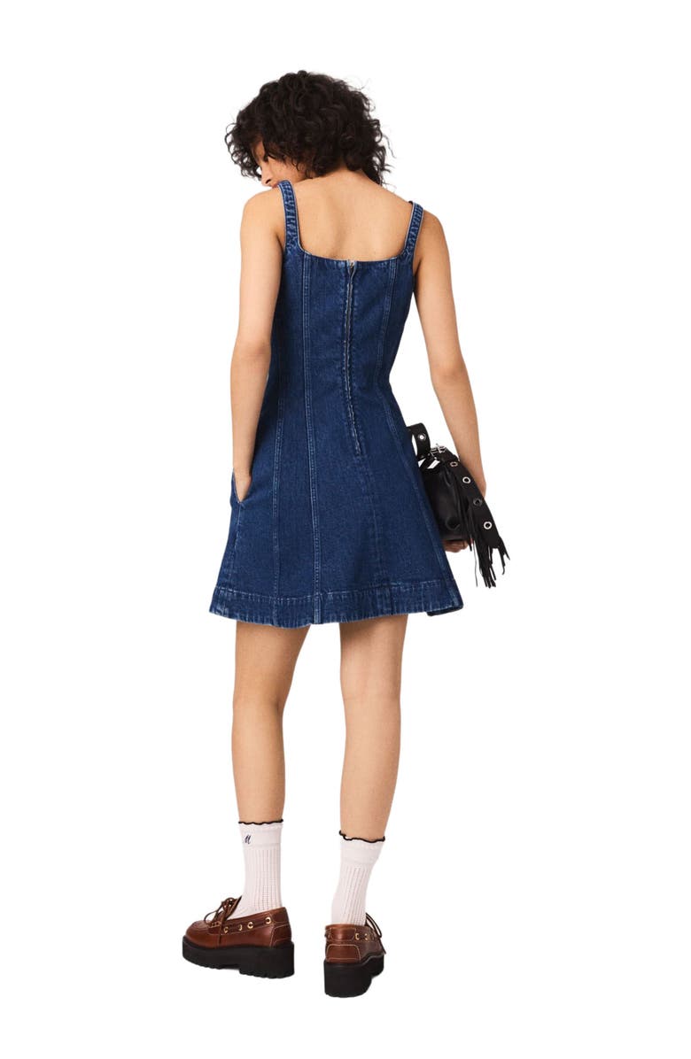 maje Mini denim dress, Alternate, color, Denim Blue