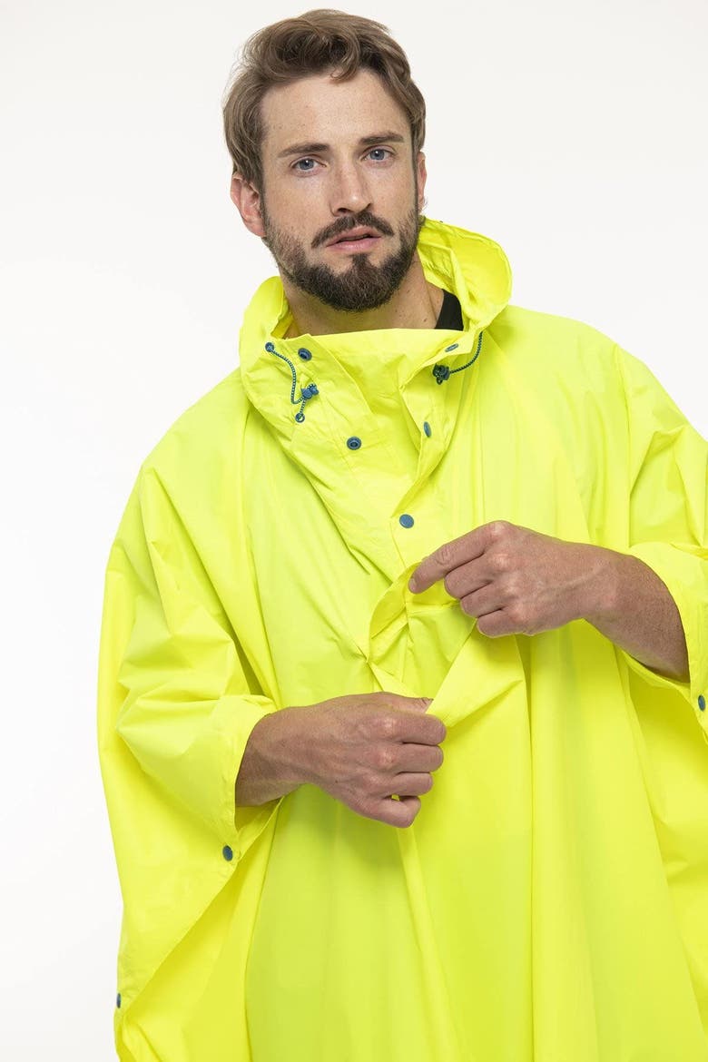 Packable Waterproof Poncho, Alternate, color, Neon Yellow