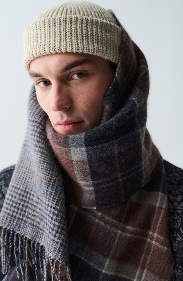 Barbour Mosely Cotton & Wool Blend Beanie, Alternate, color, Mist