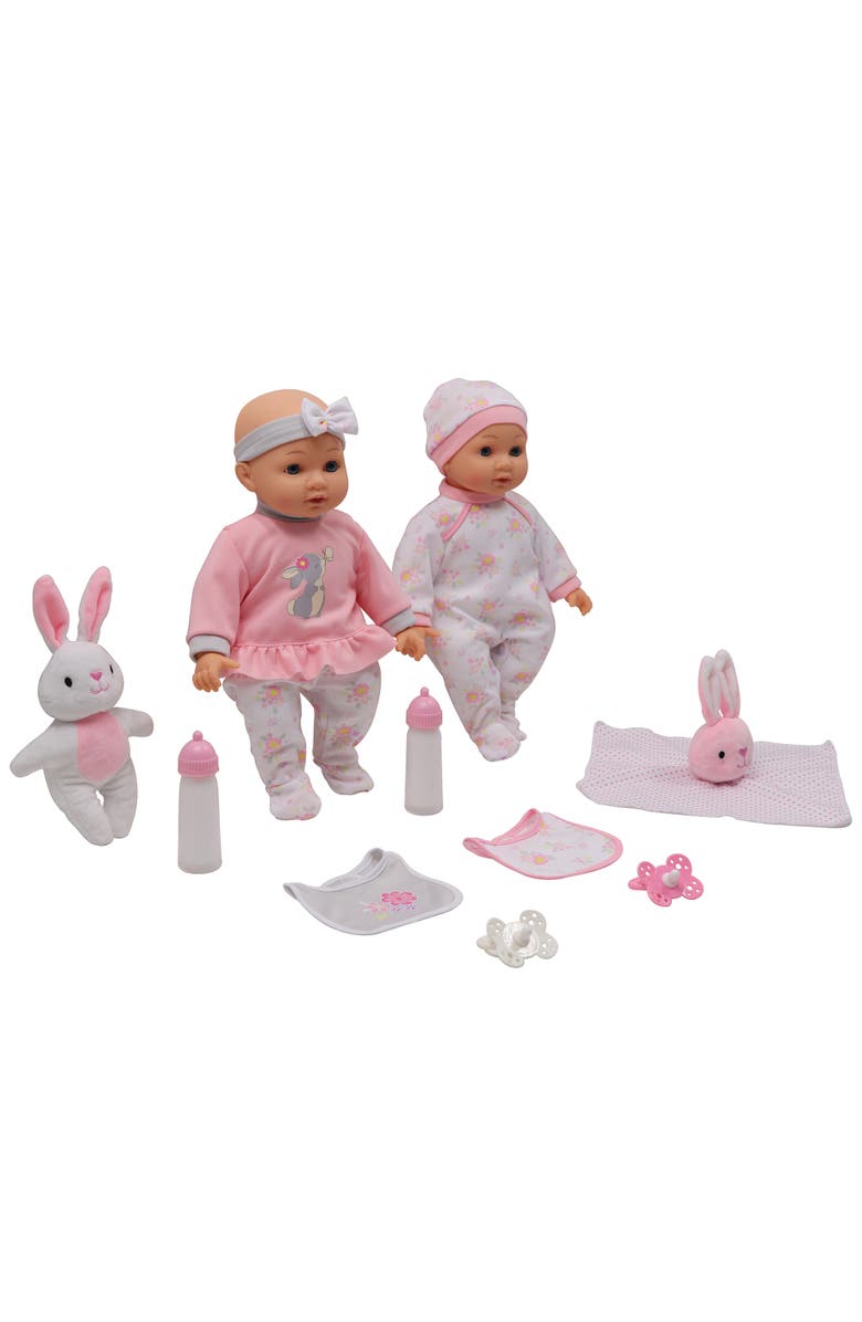 Dream Collection Deluxe Twin Set 14 Inch Baby Dolls, 4 Piece, Ages 2+, Alternate, color, Multicolored