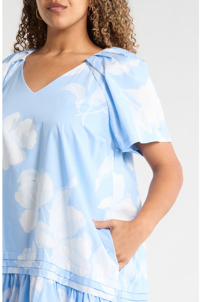 Afina Floral Seruma Shift Minidress, Alternate, color, BABYBLUE-MULTI