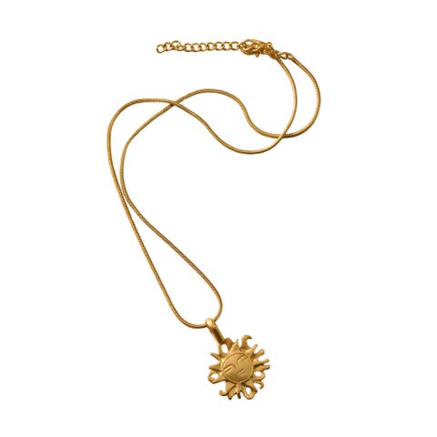 Calida Plate Sun Pendant Necklace