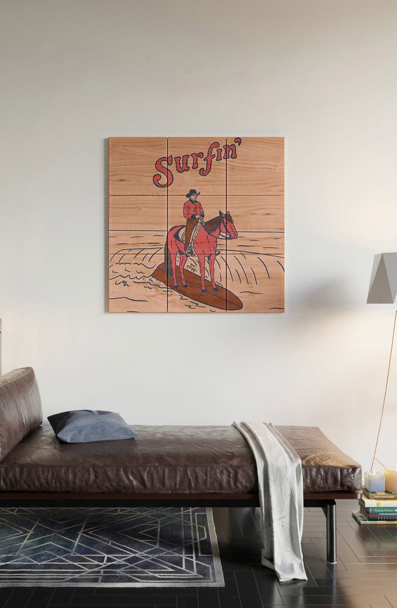 Deny Designs Surfin' 9-Piece Wood Wall Mural, Alternate, color, 