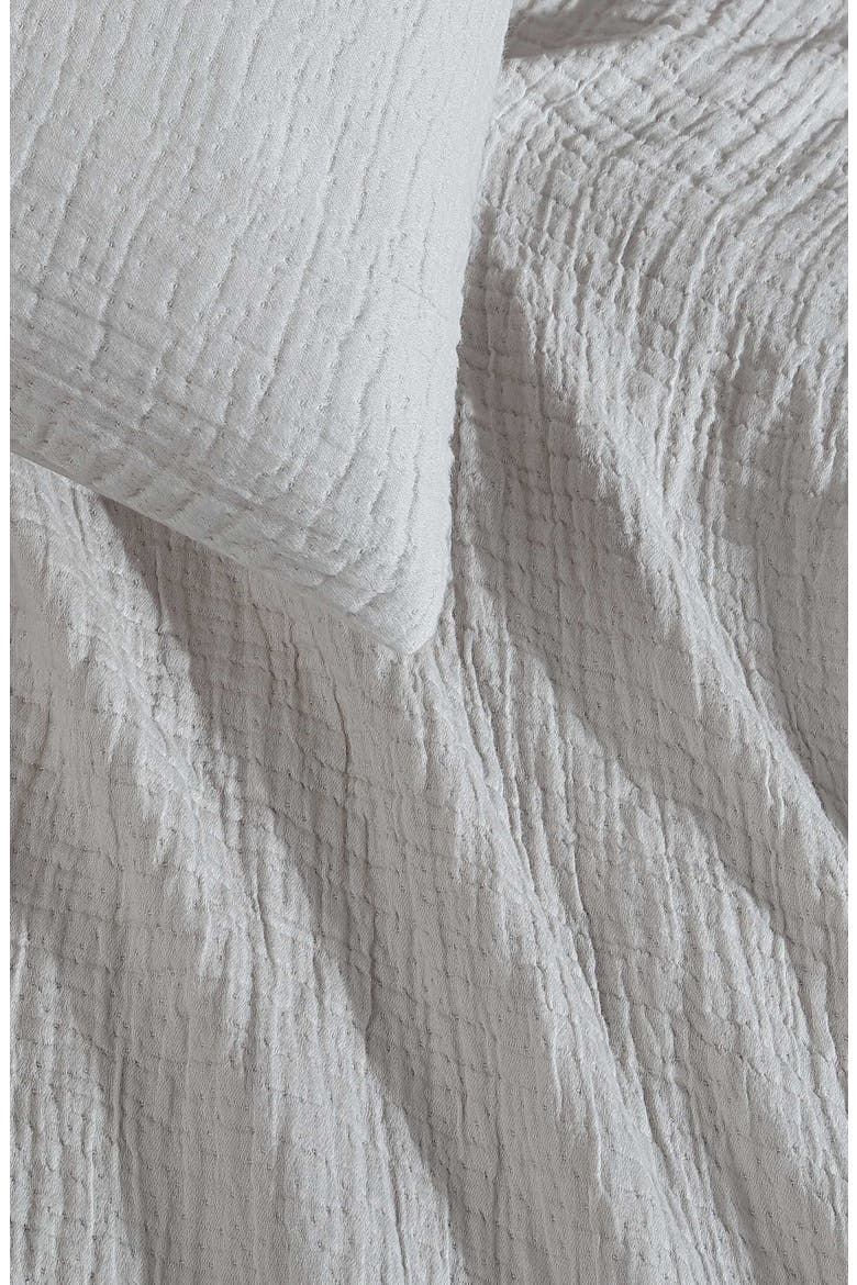 Textured Cotton Duvet & Shams Set, Alternate, color, GREY