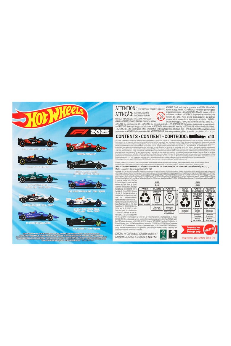 Formula 1 10-Pack Toy Cars, Alternate, color, BLUE MULTI