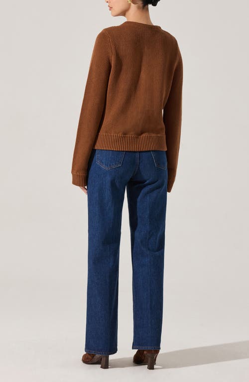 Astr Merritt Double-breasted Cardigan Sweater In Brown