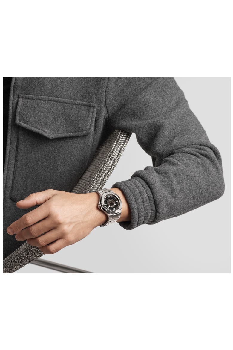 Riviera 10717 Automatic Bracelet Watch, 42mm, Alternate, color, SMOKED GRAY