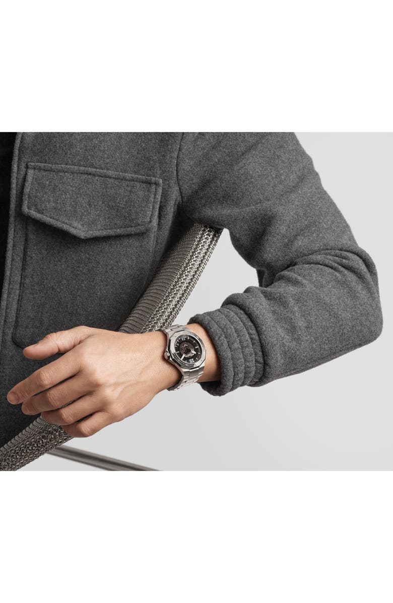 Baume & Mercier Riviera 10717 Automatic Bracelet Watch, 42mm, Alternate, color, Smoked Gray