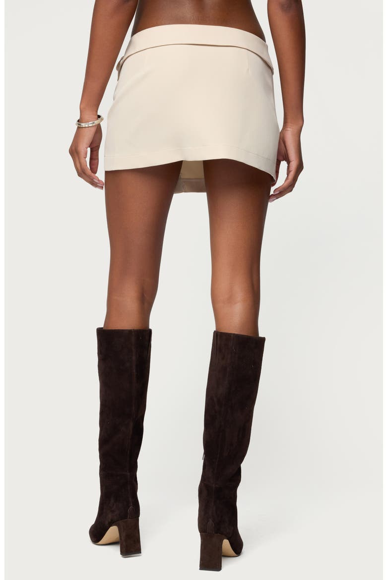 Selena Asymmetric Wrap Miniskirt, Alternate, color, BEIGE