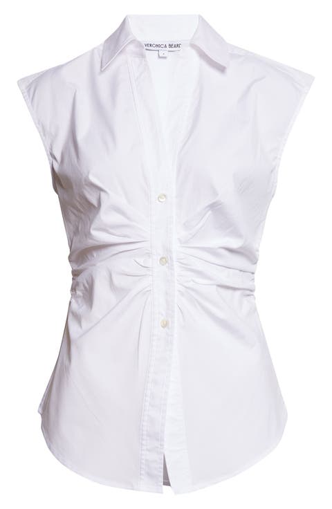 Devra Ruched Button-Up Shirt