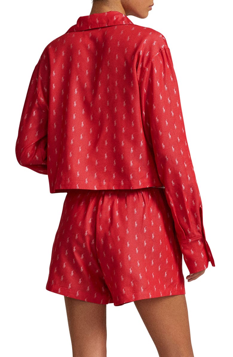 Polo Ralph Lauren Crop Short Pajamas, Alternate, color, Haute Red